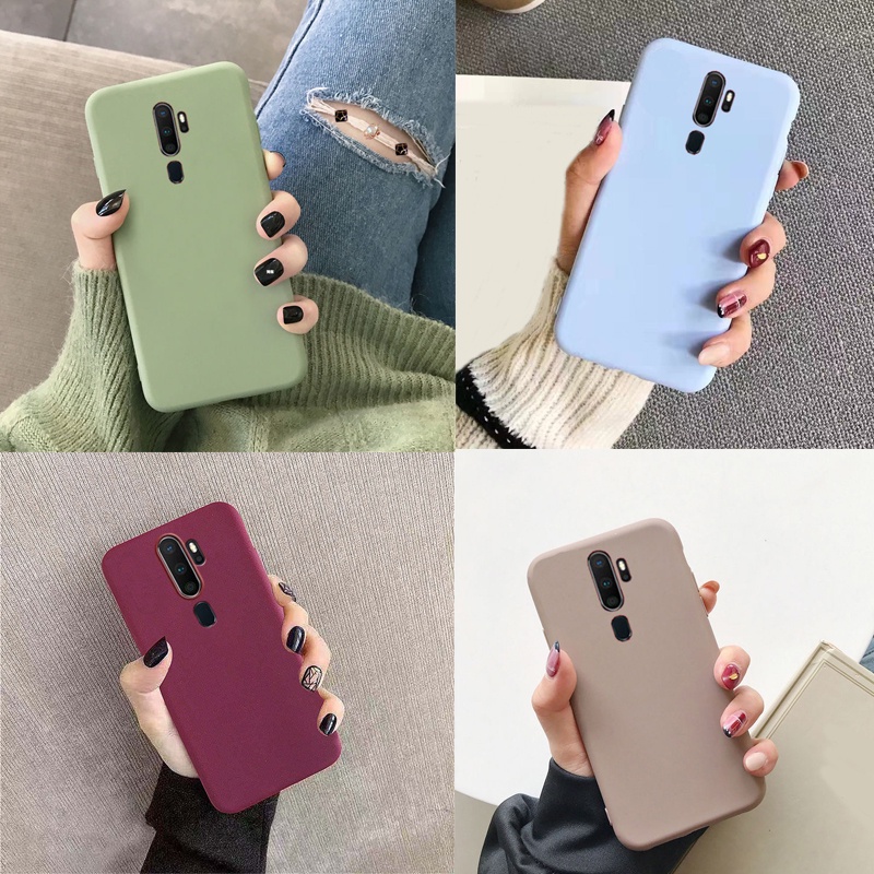 ปลอกTPU Oppo A5 A9 2020 Reno 2F F11 Proสีลูกกวาดผิวด้านบางนุ่มAndroidเคสโทรศัพท์ฝาครอบ