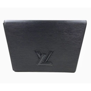 Vintage louis vuitton epi clutch bag twist in black color