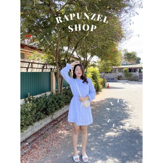 Rapunzel_shop- Alice dress 🕊✨ สีฟ้า เดรสแขนยาว เดรสสั้น