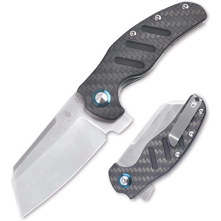 มีดพับ (pocket knife) มีดแคมป์ มีดเดินป่า Kizer V5488C3 ใบ 3.9"  เหล็ก N690, Ceramic ball bearing ด้าม Carbon fiber, EDC