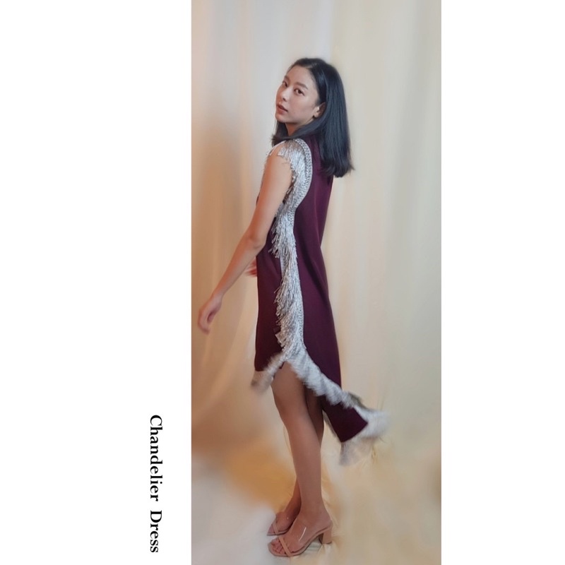 joon chanderlier dress burgundy