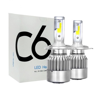 1คู่ ไฟหน้ารถยนต์ C6 LED แสงสีขาว  H4 H7 H11 9005 9006 36W 6000K