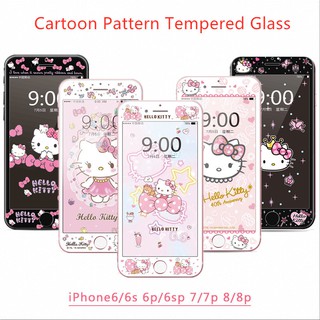 Hello Kitty Cartoon Pattern Soft Edge Tempered Glass iphone SE 2020 6 6s 6plus 7 8 7plus 8plus Film Screen Protector