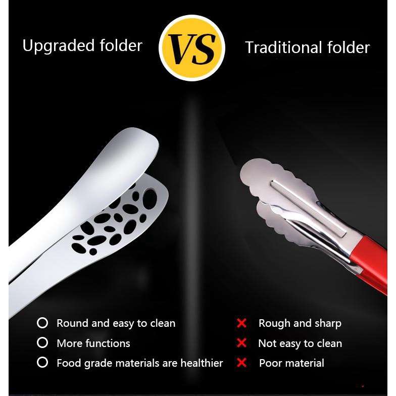 ღtwღFood Pliers Barbecue Supplies Fry Heat-Resistant Bread Steak Clips ...