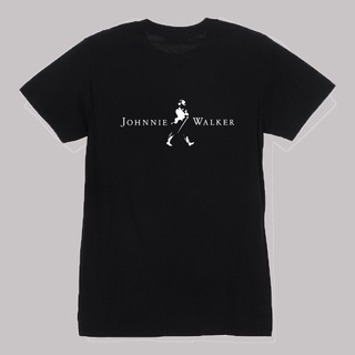 เสื้อยืดสีขาวเสื้อยืด จอนนี่วอกเกอร์ Johnnie Walker เสื้อใส่สบาย ผ้า Cotton100% ผ้าดีหนานุ่มใส่สบาย Street shirt