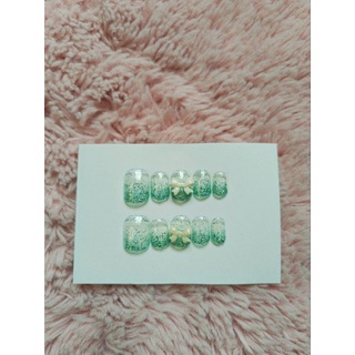 002 เล็บเจลกลิตเตอร์ไล่สีครามน้ำทะเล