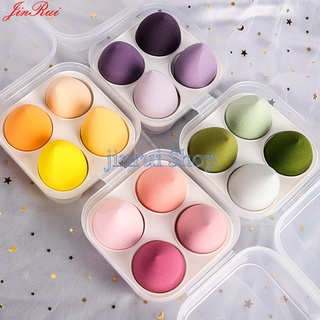 【makeup พร้อมส่ง】พัฟฟองน้ําแต่งหน้า รูปไข่ 4 ชิ้น ต่อชุด