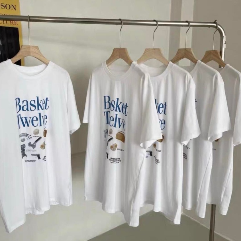 MOST 🍞 เสื้อยืด Oversize ลาย Basket Twelve ผ้าคอตตอน  ใส่สบาย สกรีนคุณภาพ OVS