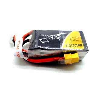 แบตเตอรี่ลิโพ Tattu 1300mAh (14.8)(4เซล) 45c แบต lipo แบตลิโพ