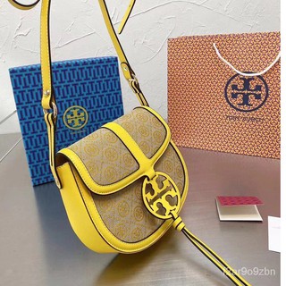 ❌ส่งด่วน❌ เจ้าใหญ่ งานดี Tory Burch new fashion leather canvas shoulder messenger handbag saddle bag TB female bag-