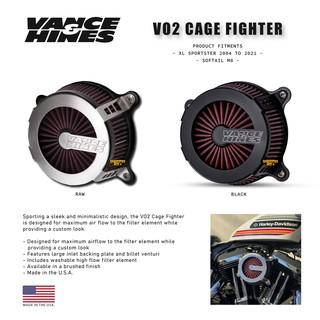 **ฟรีส่งผ่อน0%** V&amp;H - Vo2 Cage Fighter Air Intake สำหรับ Harley Sportster / M8