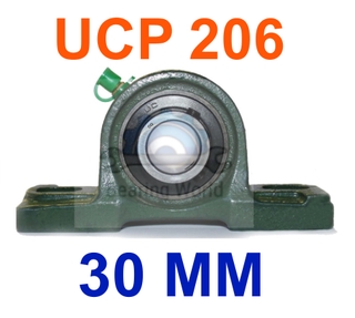 UCP 206 รูเพลา 30 มิล ตุ๊กตาลูกปืน UCP 206 เพลานิ้ว เหล็ก chrome อย่างดี ตลับลูกปืนตุ๊กตา Bearing Units UCP