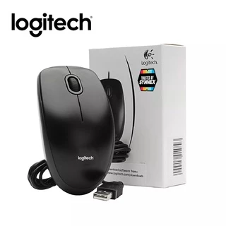 🔥ขายดีมาก🔥⚡️เม้าส์ยูเอสบี⚡️ Logitech B100 Optical Mouse USB (Black) ความละเอียด 800 dpi ขนาดมาตรฐานจับสะดวก