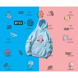 เสื้อกันหนาวมีฮู้ด ลาย BTS BT21 X ASSC ไซซ์ M L XL XXL