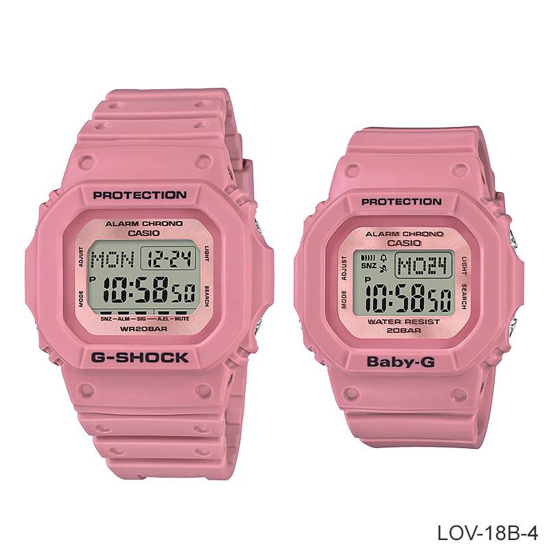 Casio G-shock & Casio Baby-G นาฬิกาข้อมือผู้ชาย,ผู้หญิง สายเรซิ่น รุ่น LOV-18B-4 G-SHOCK x Baby-G G 