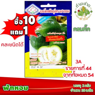 (ซื้อ10แถม1) เมล็ดพันธุ์ ฟักหอม Round Wax Gourd ประมาณ 35เมล็ด 3A สามเอ ผักสวนครัว เมล็ดพันธุ์พืช เมล็ดผัก เม็ดผัก