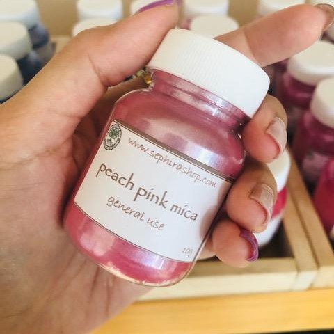 สีไมก้า สีชมพู ประกาย Peach Pink Mica Cosmetic เกรดเครื่องสำอาง ใช้ทำสบู่ ทำลิป ทำเรซิ่น ทำเทียน