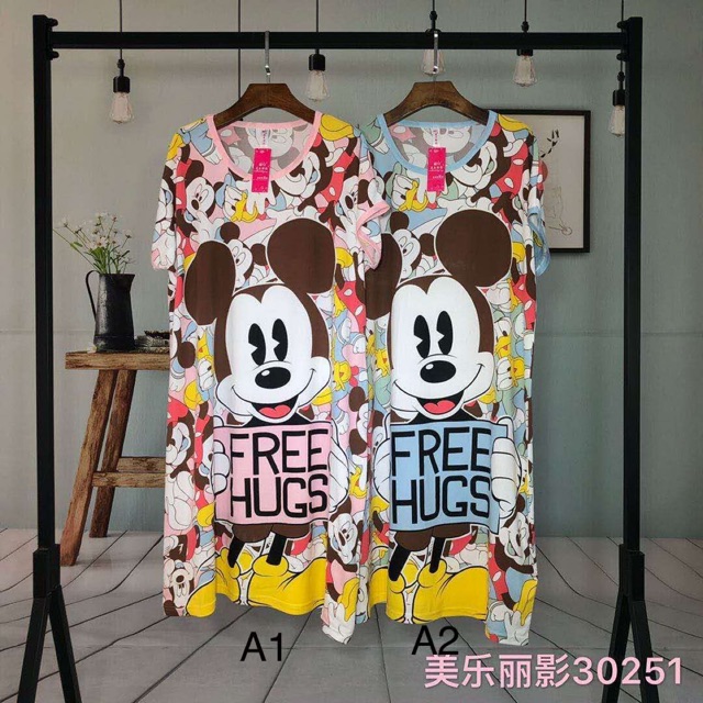 Mwin shop กระโปรงฟรีไซส์ ใส่นอน การ์ตูน / กระโปรง การ์ตูน Baju Tidur