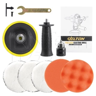DELTON เครื่องขัดสีรถยนต์ ขนาด 5 นิ้ว ขัดเงา/กระดาษทราย รุ่น DT-6125 แถมฟรี! ผ้าขนแกะขัดสี ฟองน้ำขัดสี ครบชุด!!