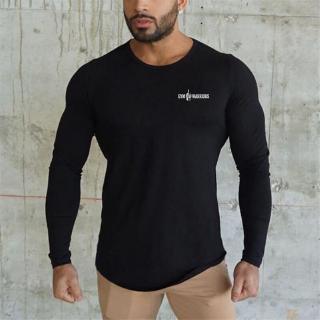 Gyms Sleeve Fitness Fashion Brand O-Neck Slim Fit Tshirt Casual Solid Workout Men Breathable Sports Long Sleeve T-shirt