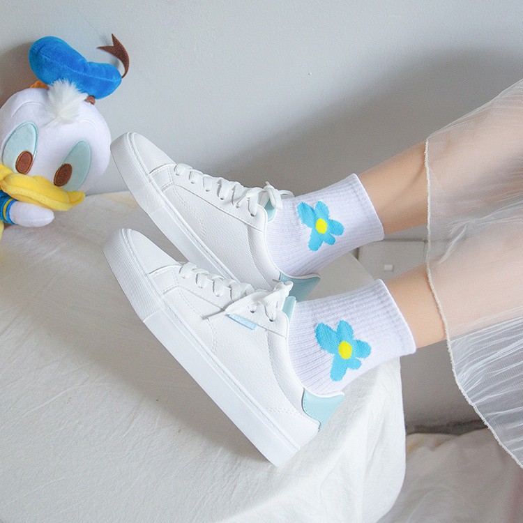 รองเท้าผ้าใบ ♥[Ready to ship] P34 | BEIER รองเท้าผ้าใบหนังนิ่มสีขาว แบบน่ารัก คุณภาพดี สินค้าพร้อมส่ง 2maC