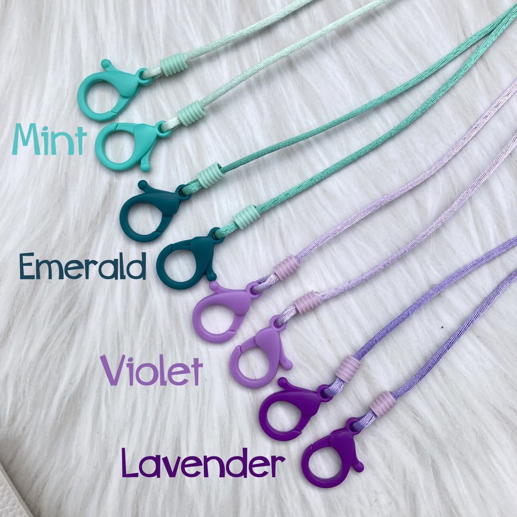 SALE!! สายคล้องแมสผู้ใหญ่ รุ่นตะขอก้ามปู ยาวพิเศษ80-90cm สาย+Stopper ปรับสายได้ ผ้าซาตินเงาสวย สำหรับผู้ชายพำ - รูปที่ 4