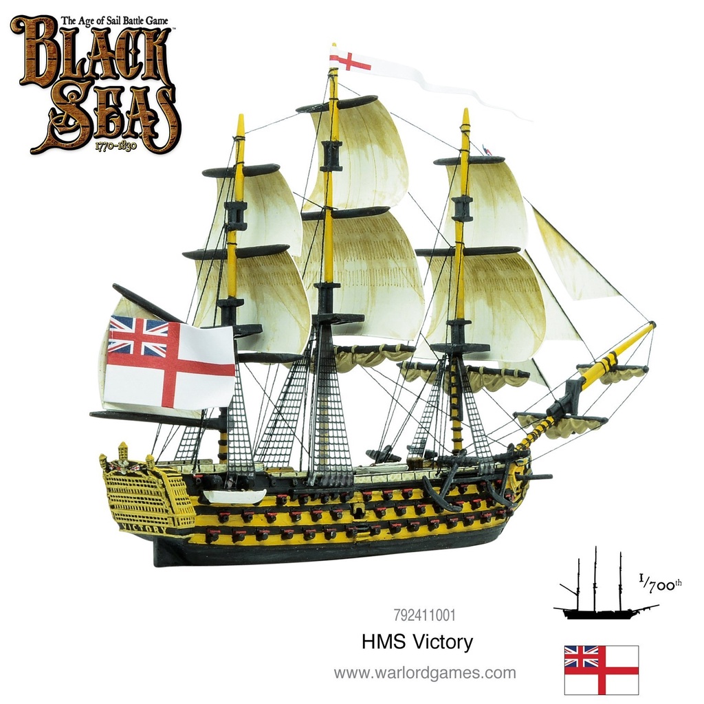 BLACK SEAS England - HMS Victory - Warlord Games sailing ship 1st class nelson flagship