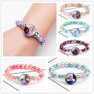 สร้อยข้อมือเด็กลายการ์ตูน frozen เจ้าหญิงแอนนาเอลซ่าสีรุ้ง