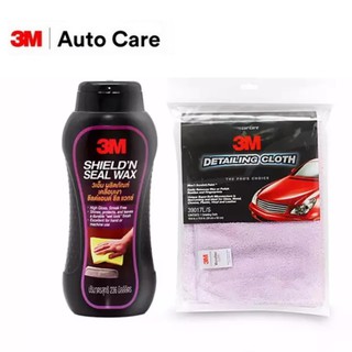 3M SHIELD N SEAL WAX 236ML &amp; Microfiber DETAILING CLOTH 50CMX50CM