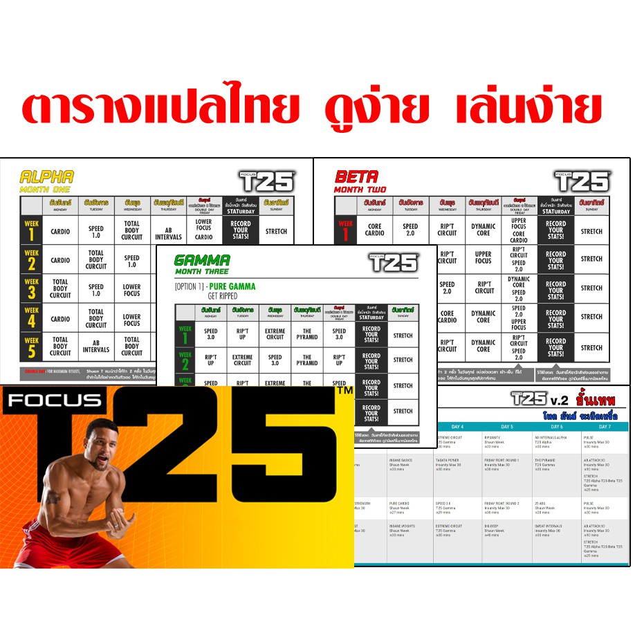 T25 Focus T25V.2ขั้นเทพ ได้ครบทุกอย่าง แบบ Usb Flashdrive มีตาราง-ไกด์บุค-แพลนอาหาร  | Shopee Thailand