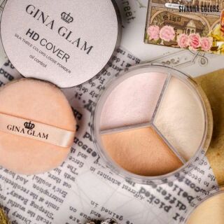 GINA GLAM HD COVER SILK THREE COLORS LOOSE POWDER แป้งฝุ่น