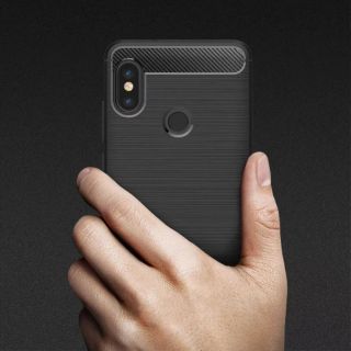 Xiaomi Redmi Note 5 Rugged Armor Carbon Fiber Texture Brushed Soft TPU