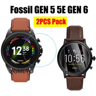 Fossil Gen 6 5 5E 42 มม. 44 มม. ฟิล์มกระจกนิรภัยกันรอยหน้าจอ 9H พรีเมี่ยม 2.5D อุปกรณ์เสริมสมาร์ทวอทช์