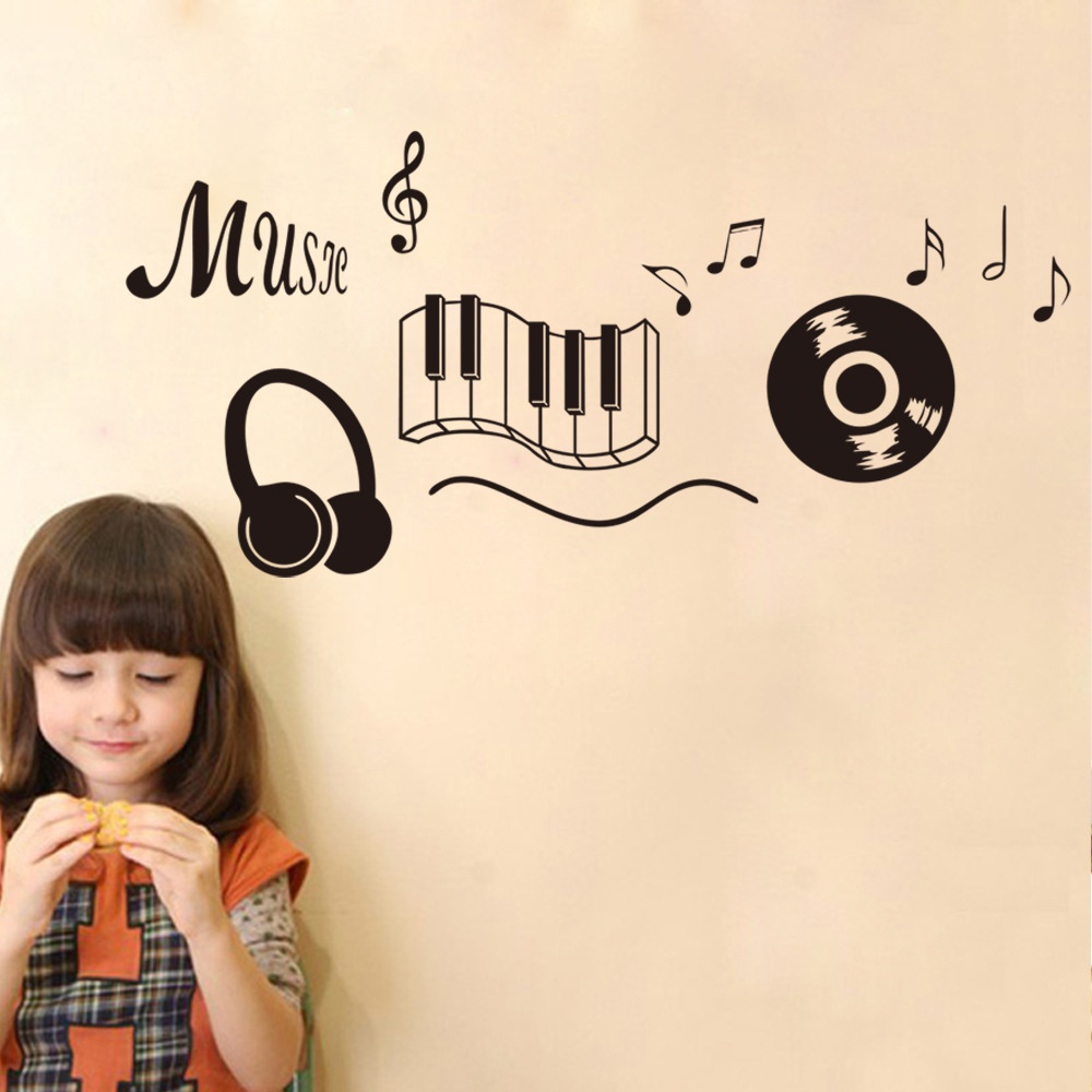 สติกเกอร์ติดผนังรูปเพลงสําหรับคนรักดนตรี / ของตกแต่งห้องสําหรับเด็กผู้หญิง / เด็กผู้ชาย