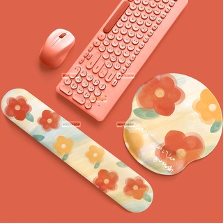 แผ่นรองเมาส์ ที่รองเมาท์ แผ่นรองเมาส์ mouse pad  Memory Foam Mouse Pad ลายดอกไม้