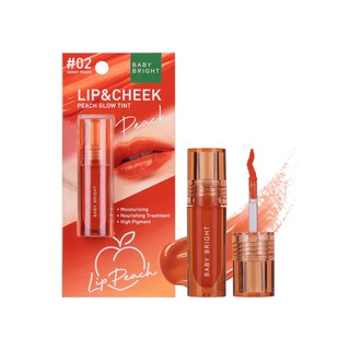 LIP &amp; CHEEK PEACH GLOW TINT 2.4G BABY BRIGHT [รุ่นพีชโกลว์] ลิปเบบี้ไบร์ท