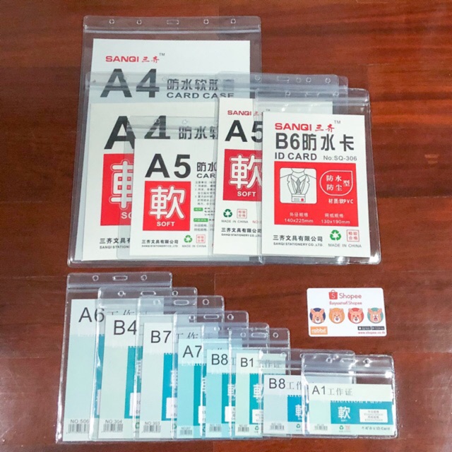 (มี 17 ขนาด) ซองใส่บัตรพนักงาน ซองใส่บัตร ใส่เอกสาร ป้ายห้อยกระเป๋าเดินทาง ซองใส ใส่การ์ด เก็บบัตร