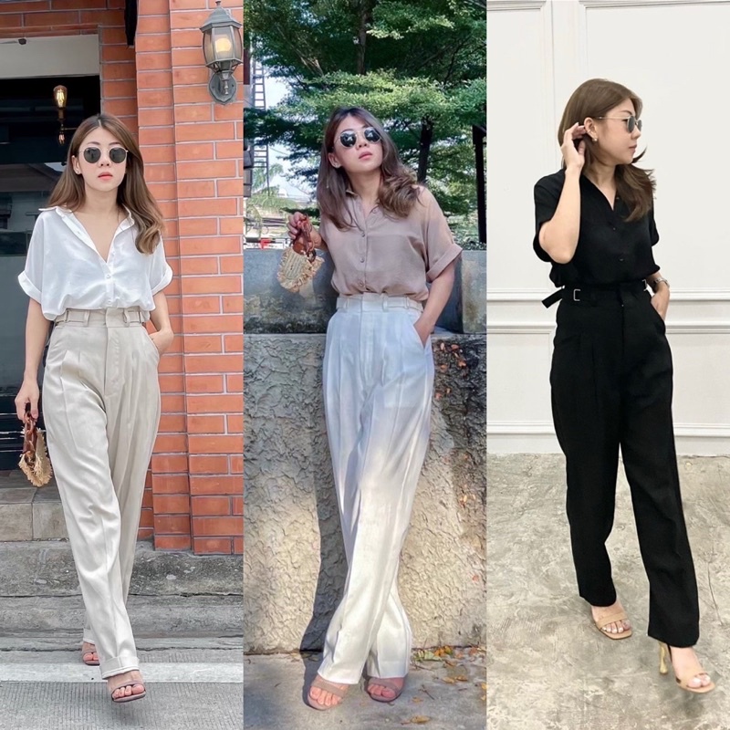 เสื้อเชิ้ตคอปกแขนพับเบิ้ลทรงสวยดีไซน์เกร๋ๆใส่สบายเหมาะอากาศเมืองไทย✅