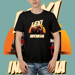 แขนสั้นcrew neckเสื้อยืด ลายรถจักรยานยนต์ Yamaha LEXI INDONESIA สีดํา สีขาว คุณภาพพรีเมี่ยม _001S-XXXXL