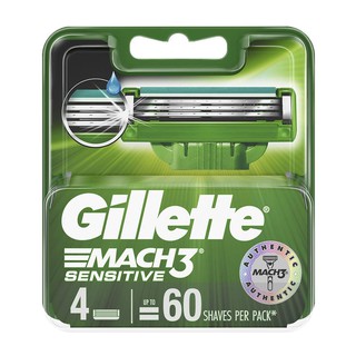 Hair removal products RAZOR BLADE GILLETTE MACH 3 SENSITIVE 4PCS Personal use Home products ผลิตภัณฑ์กำจัดขน GILLETTE ใบ