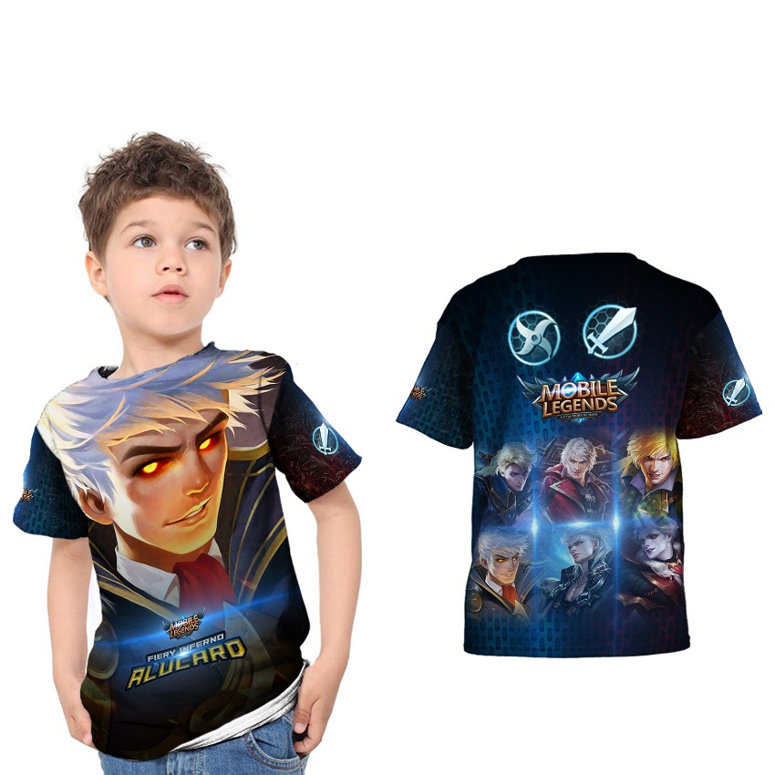 ALUCARD MOBILE LEGEND เสื้อยืดเด็กชาย Fullprint ฟรีพร้อมเขียนชื่อ