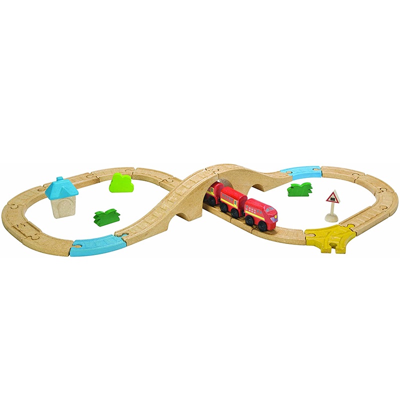 PlanToys ของเล่นไม้ แปลนทอยส์ ชุดรถไฟเลข 8 ของเล่นเสริมทักษะ FIGURE ...