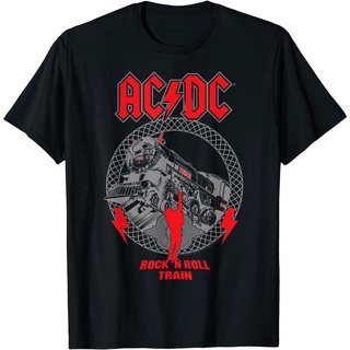 ผ้าฝ้าย 100%ขายส่ง เสื้อยืด พิมพ์ลายรถไฟปีศาจ Ac/Dc ยอดนิยม หลากสี สําหรับผู้ชายS-3XL