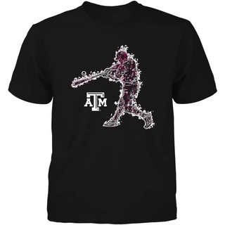 เสื้อยืดอินเทรนด์ผู้ชายอินเทรนด์ผู้หญิงFanprint Texas A&amp;M Aggies เสื้อยืดลําลอง ผ้าฝ้าย แขนสั้น คอกลม พิมพ์ลายนักเบสบอล