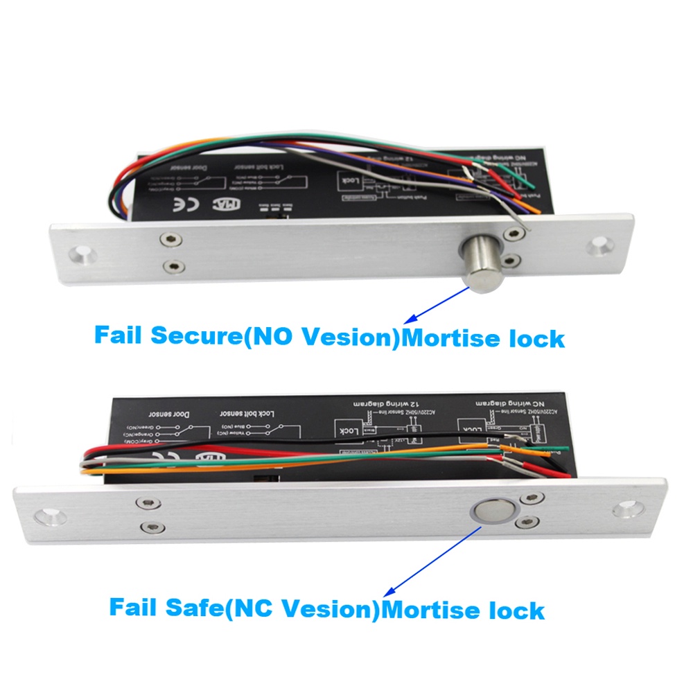 ล็อคไฟฟ้าเอาต์พุตแม่เหล็กพร้อมหน่วงเวลา DC 12V Fail ปลอดภัย fail Secure Bolt Mortise ประตูล็อค NC/NO