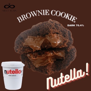 Nutella Brownie Cookie - Dark 70.4% คุกกี้ บราวนี่ นูเทลล่า - ช็อกโกแลต คุกกี้นิ่ม ซอฟคุกกี้ ไส้นูเทลล่า คุกกี Cookies