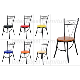 Inter Steel เก้าอี้เหล็กใช้เป็นเก้าอี้กินข้าว รุ่น MONO โครงสีดำ Diner chair steel chair