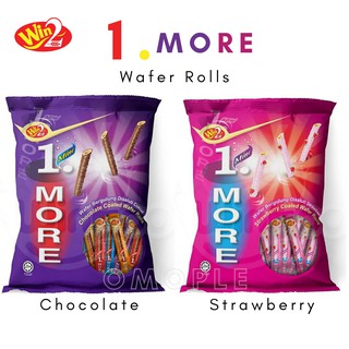 Win2 Mini 1MORE Chocolate / Strawberry Coated Wafer Rolls เวเฟอร์เคลือบช็อคโกแลต / สตรอเบอรี่ (60 ชิ้น)