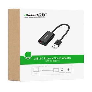 UGREEN รุ่น 30724 CABLE (สายยูเอสบีออดิโอ) UGREEN USB 2.0 TO EXTERNAL SOUND ADAPTER 0.3 METER รับประกันนาน 2 ปี