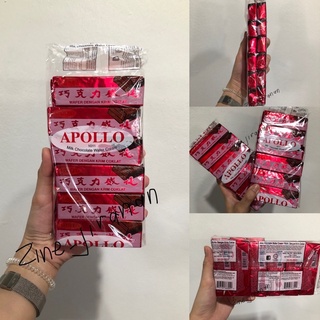 Zin Snack พร้อมส่ง ขนมเวเฟอร์เคลือบช็อกโกแลต APOLLO ช็อคแดง อพอลโล ช็อคแดงในตำนาน